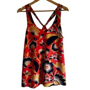 J. Crew silk floral sleeveless loose fit blouse size 12T excellent condition